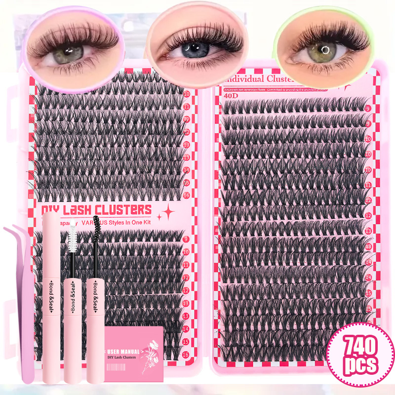 Eyelash Extension Single Lash - 30D40D50D80D DIY wimperverlengingsset met pincet, lijm